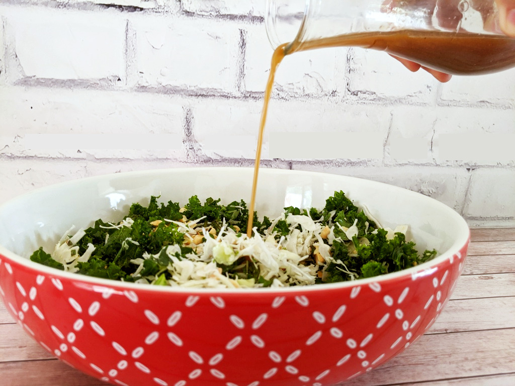 Emerald KAle Salad with Peanut Dressing