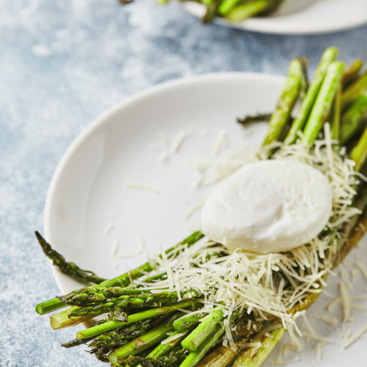 Parmesan Asparagus with Poached Eggs